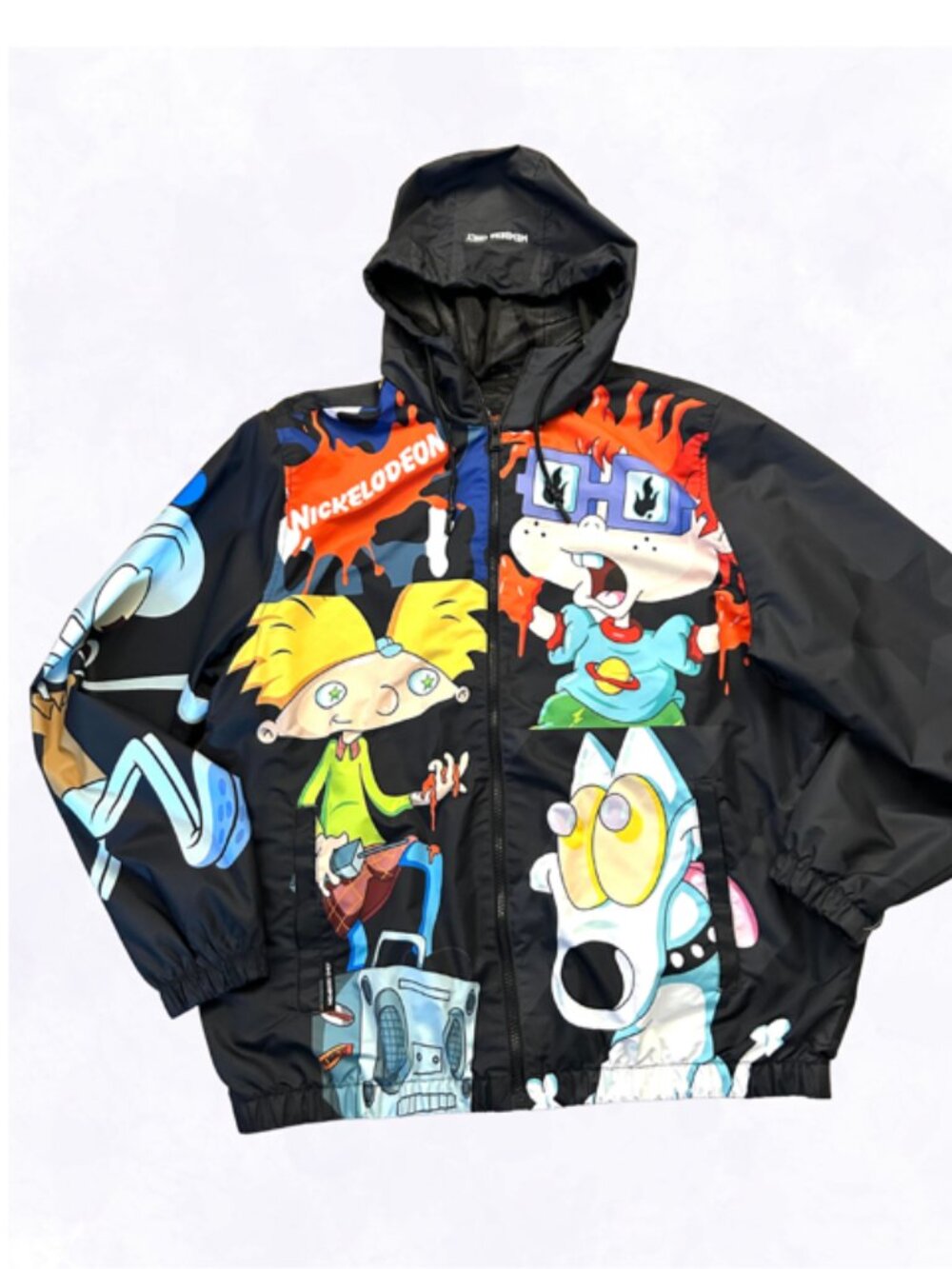 Nickelodeon Member's Only Collab Windbreaker Jacket feat Spongebob & Rugrats